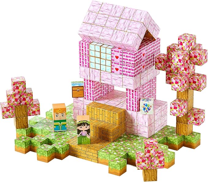 VEVOR Magnetic Blocks, 100 PCS Princess Castle Set, Magnetic Building Cubes for Kids, STEM Montessori Sensory Toys for Christmas Birthday Gift, Construction Stacking Toy for 3+ Years Old Boys & Girls