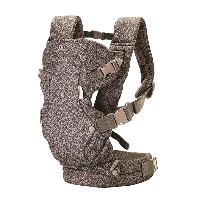 Infantino Flip 4-in-1 Convertible Baby Carrier, Adjustable, Ergonomic Babywearing, Registry Essential, Baby Carrier for Newborn to Toddler, Leopard