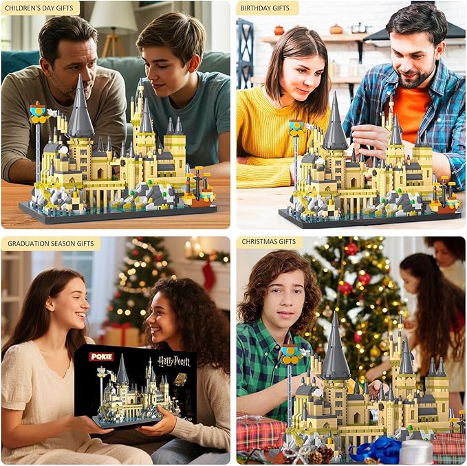 Magic Castle Micro Mini Building Set, 2743 Pcs Magic House Model Building Toys, STEM Creative Magic World Office and Home Decor Bricks Kits, Christmas Birthday Gift for Adults Teens Kids 14+