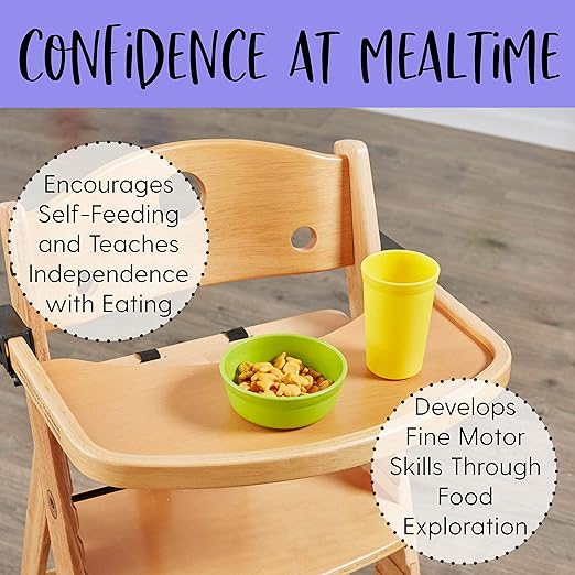 ECR4Kids My First Meal Pal Drinking Cups, Kids Plastic Tableware, Stackable and Dishwasher Safe, Stackable Tumblers for Baby, Toddler and Child Feeding, 3-Pack - Citrus