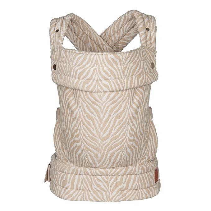 Baby Carrier for Newborns to Toddlers | Cozy Wrap with Lumbar Support | Soft Fabric, 7-35lbs Adjustable Fit | Beige Zebra Pattern