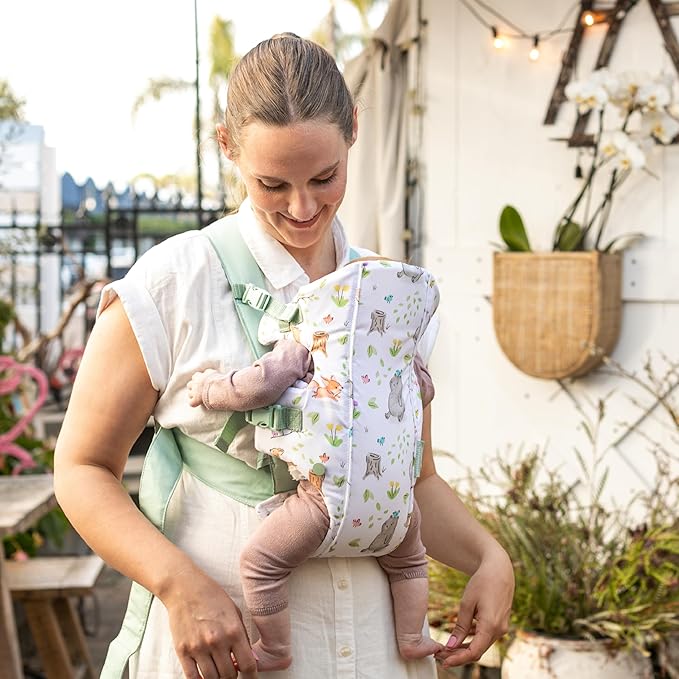 Infantino Swift Classic Carrier - 2 Ways to Carry with Wonder Cover Bib, Adjustable and Easy-to-Use, Multicolor Woodland