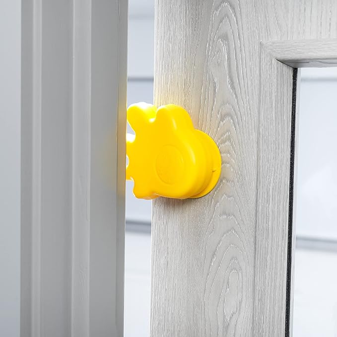 Happy Hands Anti Slam Child Door Safety Finger Trap Stoppers - 2 Pack … (Yellow)