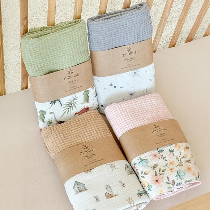 Personalized Baby Blanket with Name – Handmade 100% Organic Cotton Newborn Gift | Custom Knit Blanket for Boys, Girls, Kids & Baby Showers