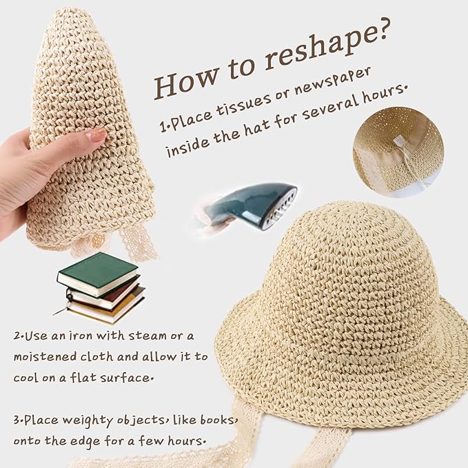 Baby Girl Straw Hat Outdoor Baby Sun Protection Hats Summer Bowknot Beach Cap for Infant Toddler Girls