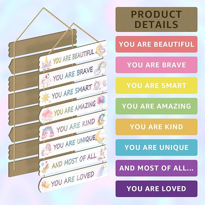 Unicorn Room Decorations For Girls, Kids Room Decor, Inspirational Wall Deco, Little Kids Bedroom Decor,Bedroom Deco For Teen Girls,Nursery Wall Decorations(Unicorn)