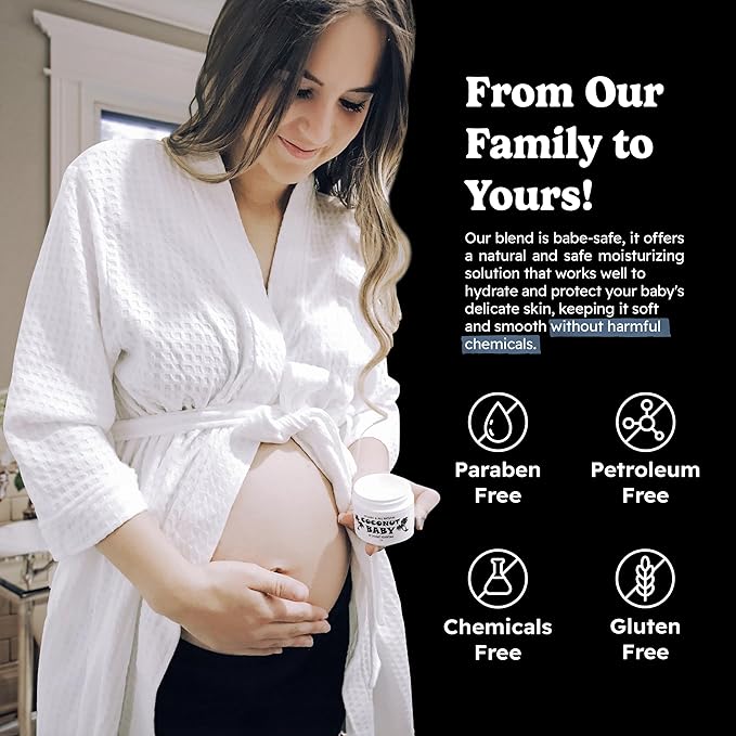 Coconut Baby Oil for Hair & Skin Care, Natural & Organic, Coconut Oil for Cradle Cap, Eczema, Infant Scalp Relief, Hair Oil for Curly Hair - Newborn Moisturizer for Sensitive Skin, Unscented - 2 fl oz