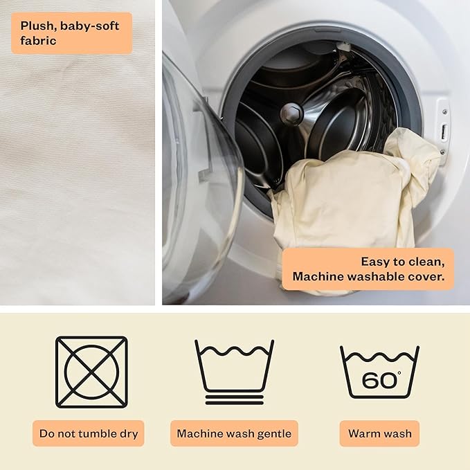 My Brest Friend Deluxe Organic Nursing Pillow 100% Organic Cotton Slipcover Ergonomic Breastfeeding Pillows Supports Both Mom and Baby Breastfeeding Essentials Handy Side Pocket Cream