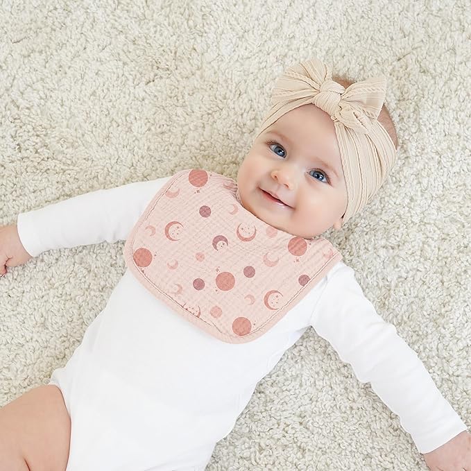 100% Cotton Muslin Baby Bibs 10-Pack Baby Drool Bibs for Unisex Baby Toddlers Infant Newborns Drooling and Teething