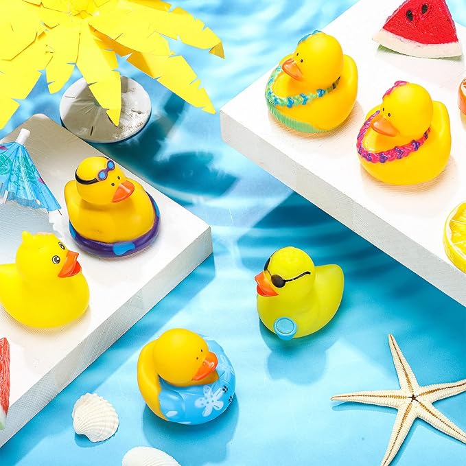 Honoson 36 Pcs Rubber Duck in Bulk Mini Toy Rubber Duck for Bath Birthday Gifts Shower Party Favors Decoration(Pool)