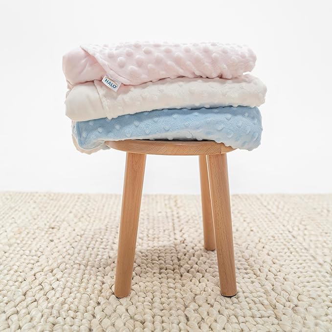 HALO Sleepsack Swaddle, 3-Way Adjustable Swaddle Blanket, TOG 3.0, Velboa, Cream Plush Dots, Small, 3-6 Months