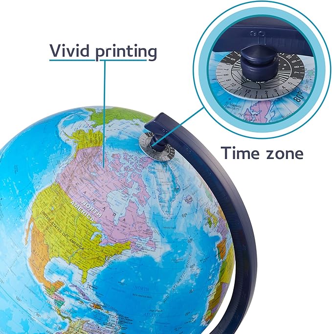 Interactive 10" Globe for Children with Stand (DIY) - App-Compatible, 400 Wonders, 1000+ Facts, LED Constellations, STEM Globe, World Lamp & Earth Decor