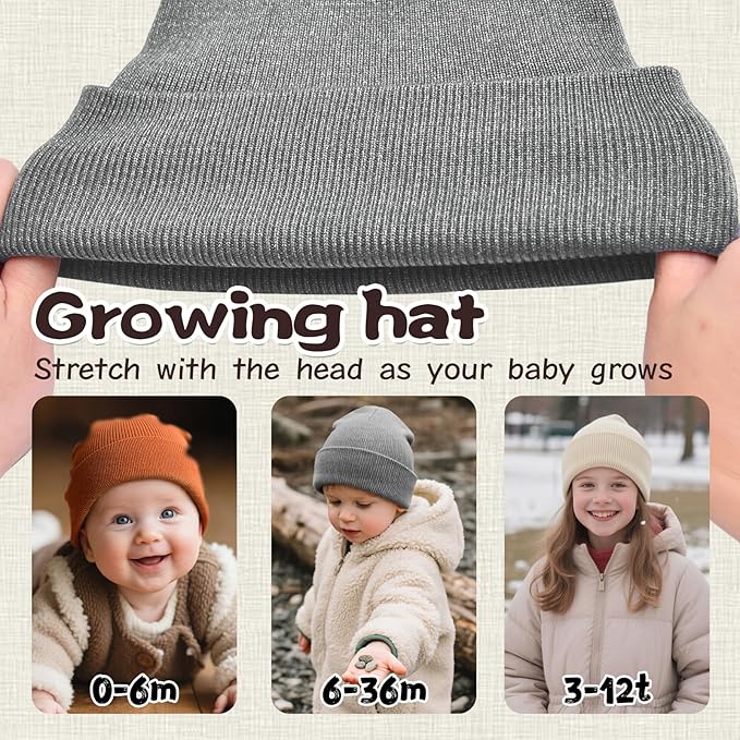 ZOORON Toddler Beanie Baby Beanies for Boys Girls Kids Winter Hats Children Knit Warm Caps 0-12years