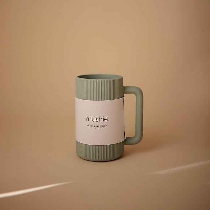 mushie Baby Bath Rinse Cup | 100% Food Grade Silicone | Shampoo & Body Washing Rinser Cup For Kids (Cambridge Blue)