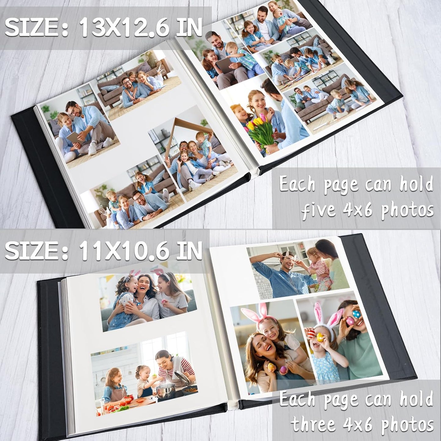 Vienrose Photo Album Self Adhesive for 2x3 4x6 5x7 8x10 Pictures DIY Scrapbook 40 Blank Pages Linen Cover Memory Book for Wedding, Baby Growth, Travel, Skyblue