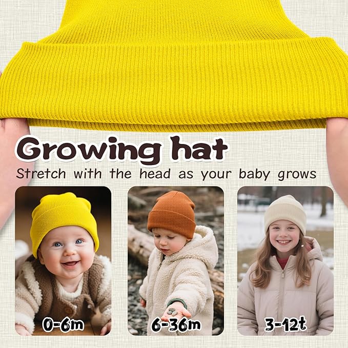 ZOORON Toddler Beanie Baby Beanies for Boys Girls Kids Winter Hats Children Knit Warm Caps 0-12years
