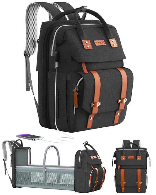 Diaper Bag Backpack with Changing Station, Large Diaper Bag, Baby Bag, Multifunctional Diaper Bag, Black