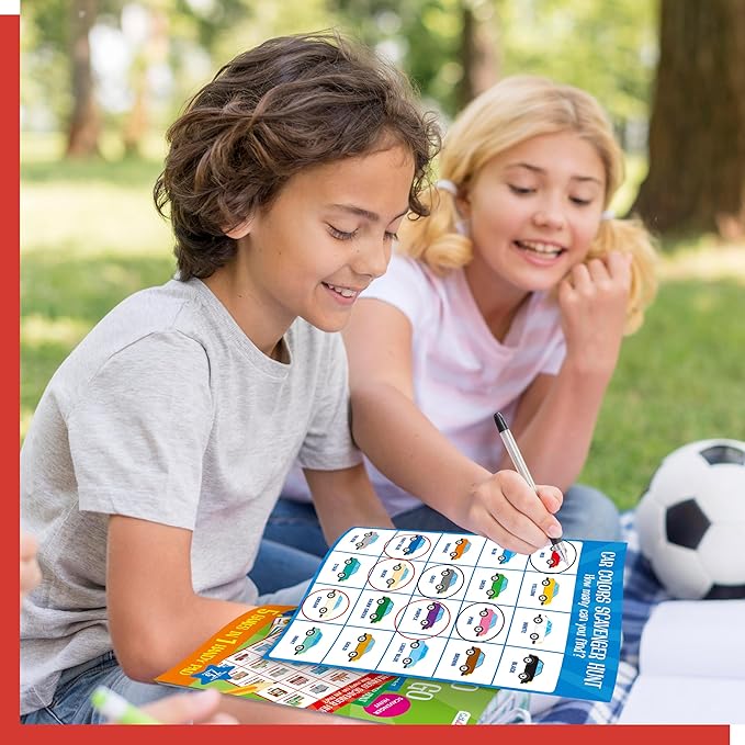 2 Pack Road Trip Game Pads, 10 Games (Categories, Dot & Boxes, Tic-tac-Toe, Scavenger Hunt Bingo), Pen Pencil Paper Game, Plane Trip/Car Travel/Getaway Activity Pad for Kid, Adult