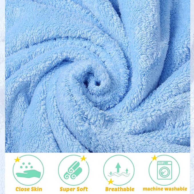 Chumia 6 Pack Baby Bath Towel Coral Fleece Soft Absorbent Newborn Hooded Towel for Kid 30 x 30 Inch Toddler Bath Blanket for Babies Infant Shower Gift(Mixed Colors)
