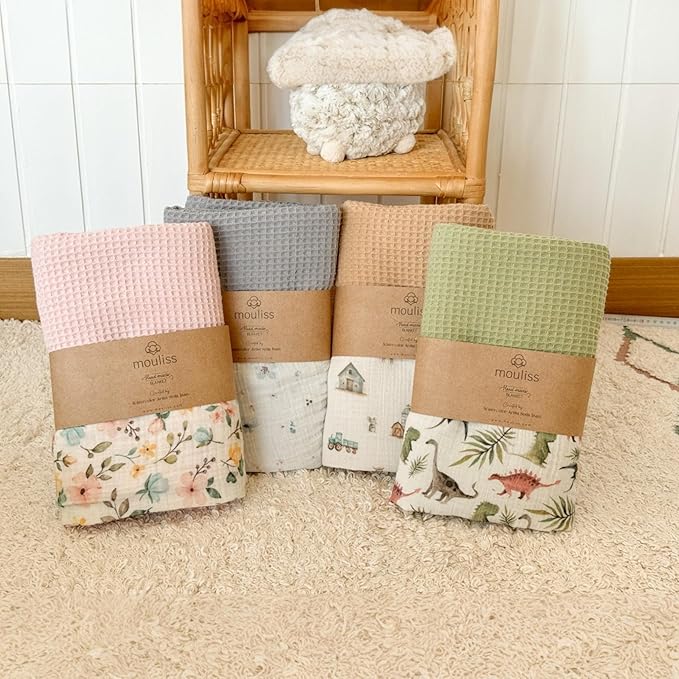 Personalized Baby Blanket with Name – Handmade 100% Organic Cotton Newborn Gift | Custom Knit Blanket for Boys, Girls, Kids & Baby Showers (Sage Green/Goose & Cap)