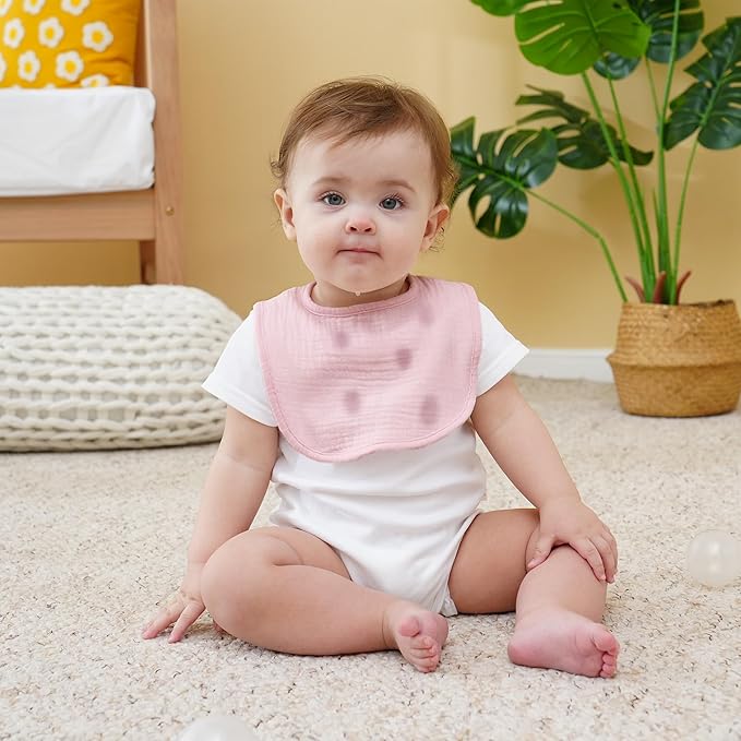 Muslin Baby Bibs Cotton Baby Drool Bandana Bibs for Baby Girls Boys Infant Newborn Toddler Drooling and Teething