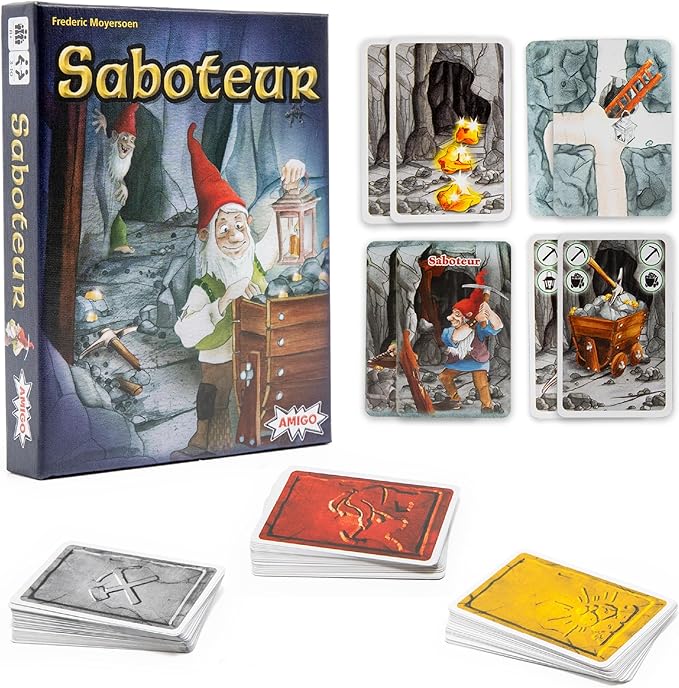 AMIGO Games Saboteur Strategy Card Game – The Adventurous Gold Mining Game Following Your Dwarves Through The Tunnels – Simple to Learn & Perfect for Family Game Night – Kids & Adults Ages 8+