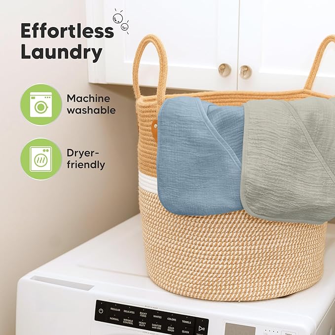 KeaBabies Muslin Hooded Baby Towels for Newborn Girls, Boys - 2-Pack, 30x30 Organic Cotton Baby Bath Towels Hooded, Soft Absorbent, Toddlers, Kids, Infant, Newborn Bath Essentials (Steel, Petite)