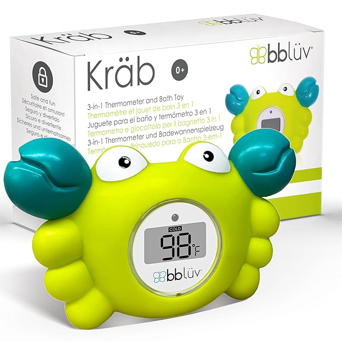 bblüv – Kräb 3-in-1 Bath Thermometer & Bath Toy – Fahrenheit