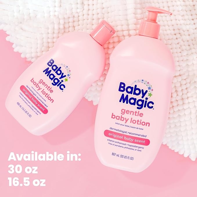 Baby Magic Gentle Baby Lotion | 30 Fl Oz (Pack of 4) | Vitamins & Aloe | Free of Parabens, Phthalates, Sulfates and Dyes