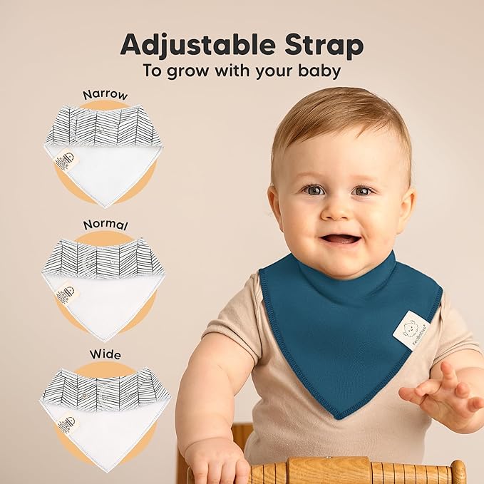 8-Pack Organic Baby Bandana Bibs for Boys, Girls - Super Absorbent Triangle Baby Bibs for Drooling and Teething Infant, 100% Cotton Extra Soft for Newborn, Infant 0-36 Months (Crossroads)