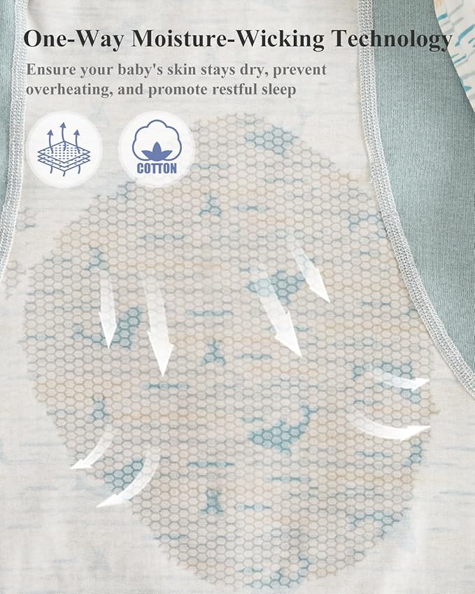 Transition Baby Swaddle 3-6 Months 12-18 lb, Arms In/Out Swaddle Sleep Sack with 2-Way Zipper Moisture-Wicking Fabric, Improves Sleep Snug Fit Helps Calm Startle Reflex(Whales and the sea)