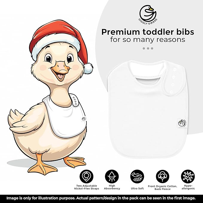 3 Pack Baby Bibs for Boys & Girls | Cotton, Absorbent Drooling & Teething Bib | Thick, Adjustable Snap-on