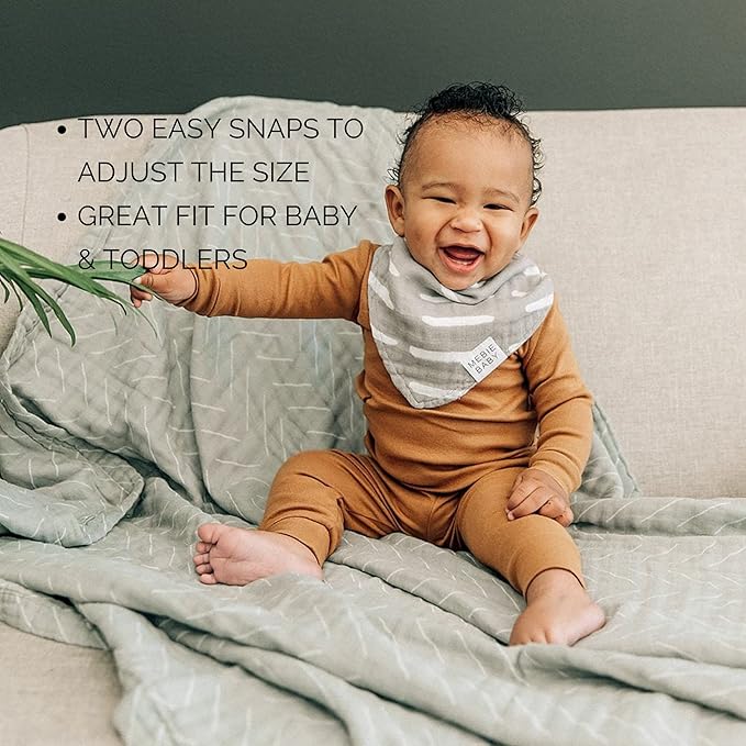 Mebie Baby Muslin Cotton Bib, 3 pack, Baby Bib Set for Burp, Spit Up, Drool, Bandana Bibs for Baby Boy or Baby Girl