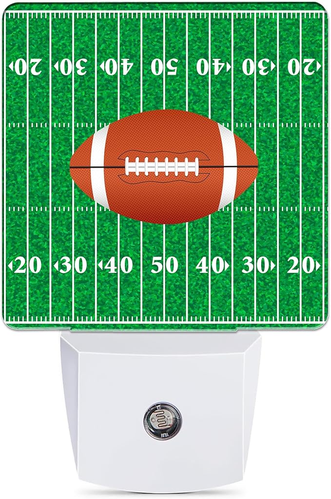American Football Night Light, Ball Night Lights Plug into Wall Decor for Bedroom,Bathroom, Hallway, Kitchen, Dusk to Dawn Sensor Nightlights for Boys Girls Women Men Room Gifts