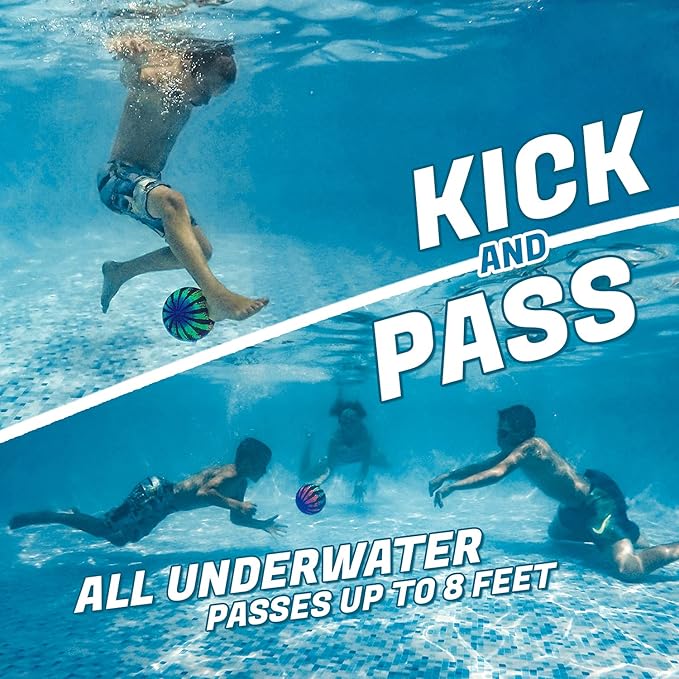 Watermelon Ball Pool Toys for Adults and Family - 2 Pack of 6 1/2" & 9" Kids, Teens, Everyone Swimming Games, Water Football, Tag, Diving Beach Play Fun Accessories