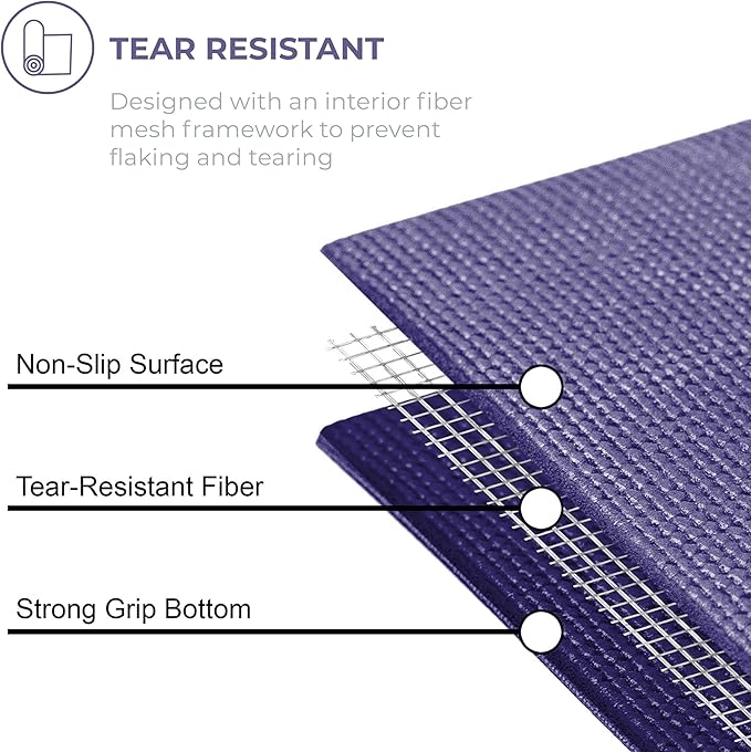 Sunshine Yoga Voyage Yoga Mat, 10 Pack, 72" x 24" Professional Studio and Gym Bulk Yoga Mats, 5mm Thick, Durable, Anti-Tear, Non Slip Fitness and Exercise Mats