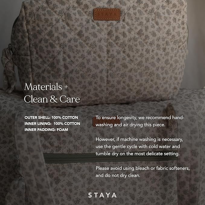 Staya Quilted Duffle Bag - Perfect Travel Companion, Quilted Weekender Bag for Women, (Sweet Pea)