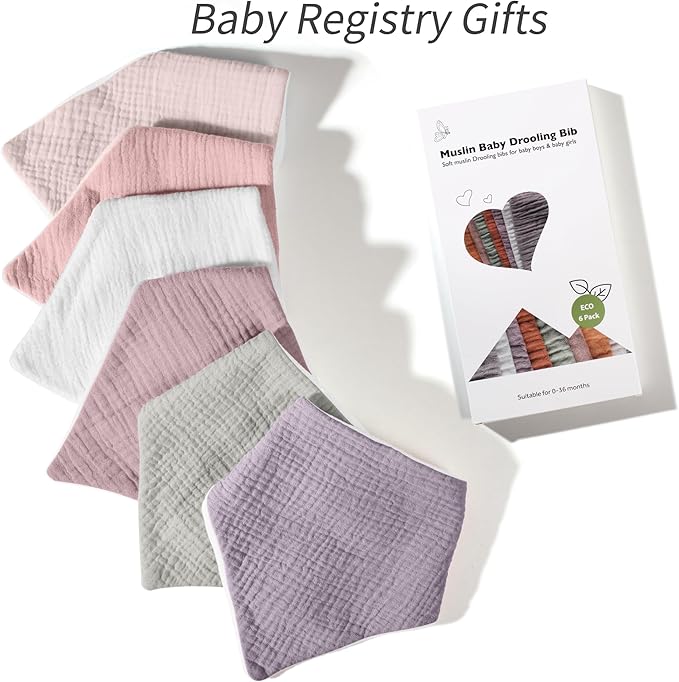 Muslin Baby Bibs Baby Drool Bandana Bibs for Baby Girls Boys Infant Newborn Toddler Drooling and Teething