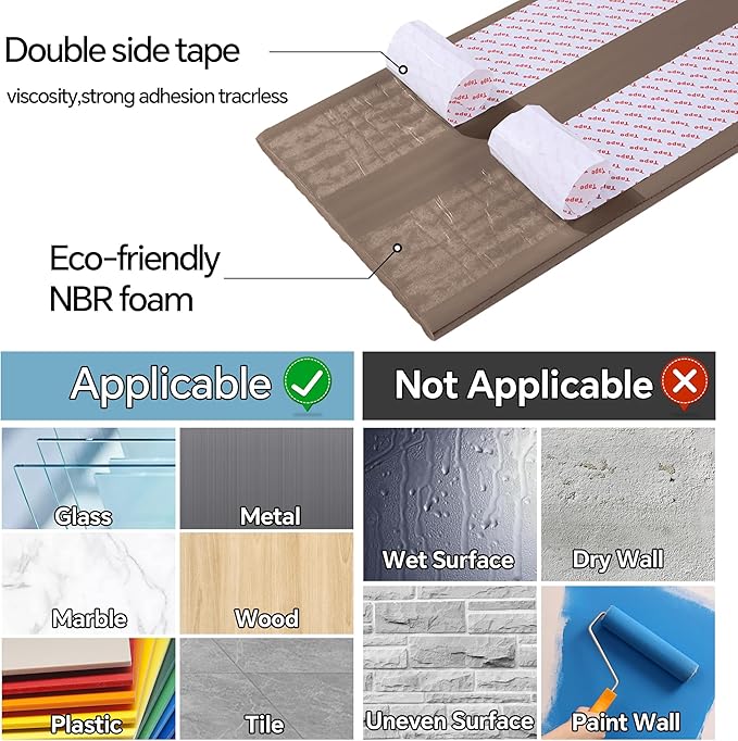 MABOZOO 8'' Extra Wide Seat Edge Cushion, 13.1 FT Length Foam Fireplace Cushion Soft Hearth Guard Bumper Pad Child Proof Padding Hearth Pad Edge Protector, Fireplace Baby Proofing for Baby (Walnut)