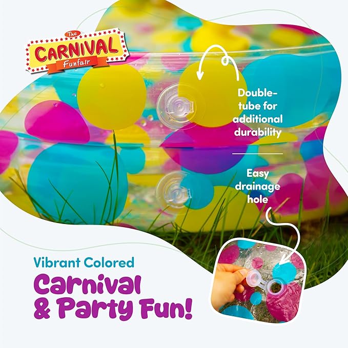 Gamie Duck Pond Matching Carnival Game for Kids, 36" x 6" Inflatable Pool & 20 Plastic Ducks with Numbers, Water Outdoor Game for Kids, Fun Memory Game for Backyard, Birthday Party Field Day Games