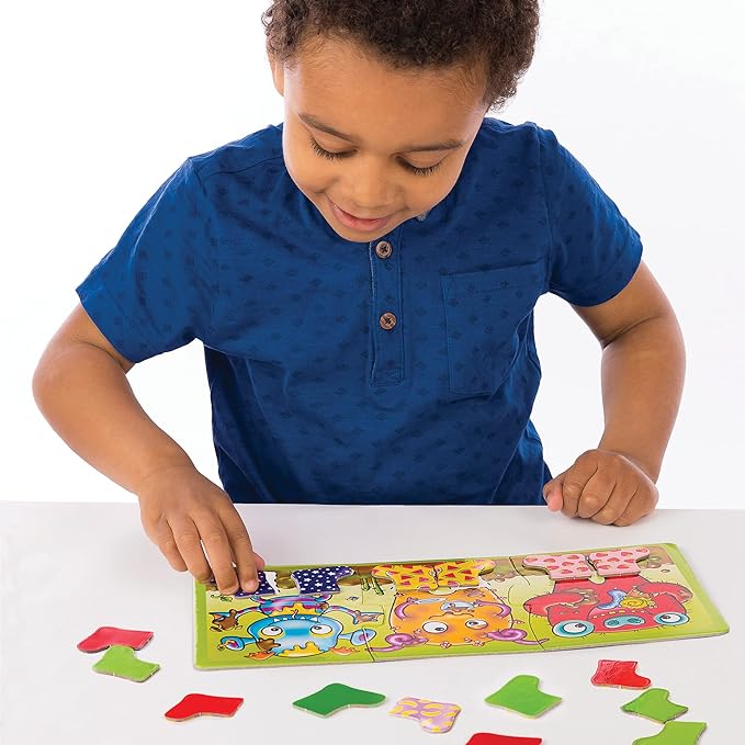 ORCHARD TOYS Moose Smelly Socks Game. Find Matching Pairs of Socks for Your Monsters! for Ages 3-6 and 2-4 Players