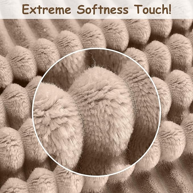 Soft Fleece Baby Blanket Ultra Cozy Baby Blankets for Boys Girls Warm and Lightweight Infant Toddler Newborn Receiving Gift with Reversible Stripes for Crib Stroller, 30x40 Inch, Linen