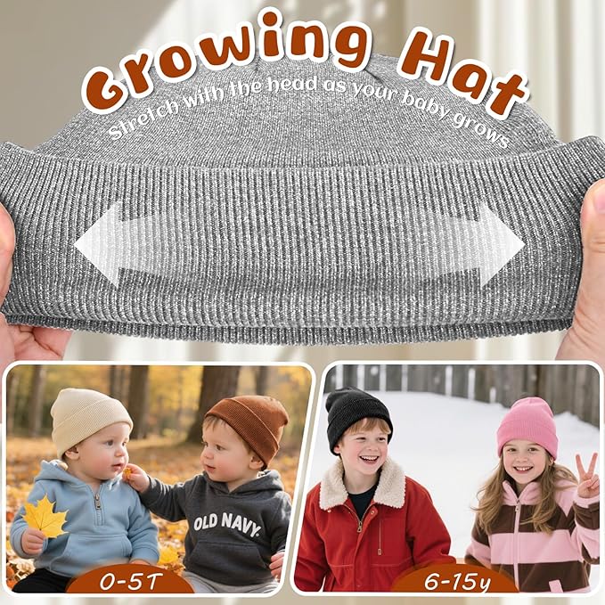 ZOORON Toddler Beanie Baby Boys Girls Beanies Kids Winter Hats Children Knit Warm Caps Soft Ski Hat