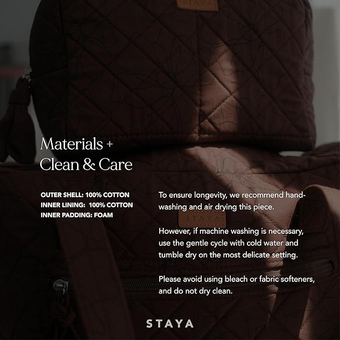 Staya Quilted Duffle Bag - Perfect Travel Companion, Quilted Weekender Bag for Women, (Cacao)