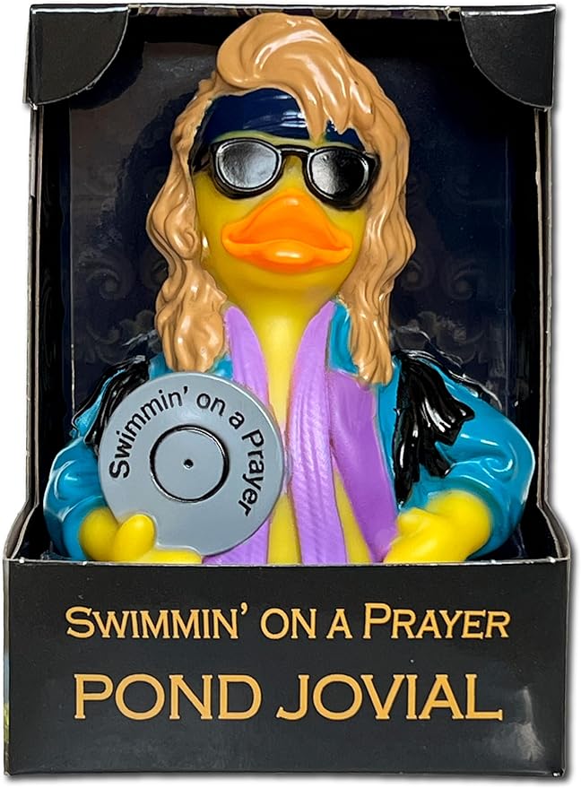 CelebriDucks - Pond Jovial - Swimmin' On A Prayer - Floating Rubber Ducks - Collectible Bath Toy Gift for Kids & Adults of All Ages
