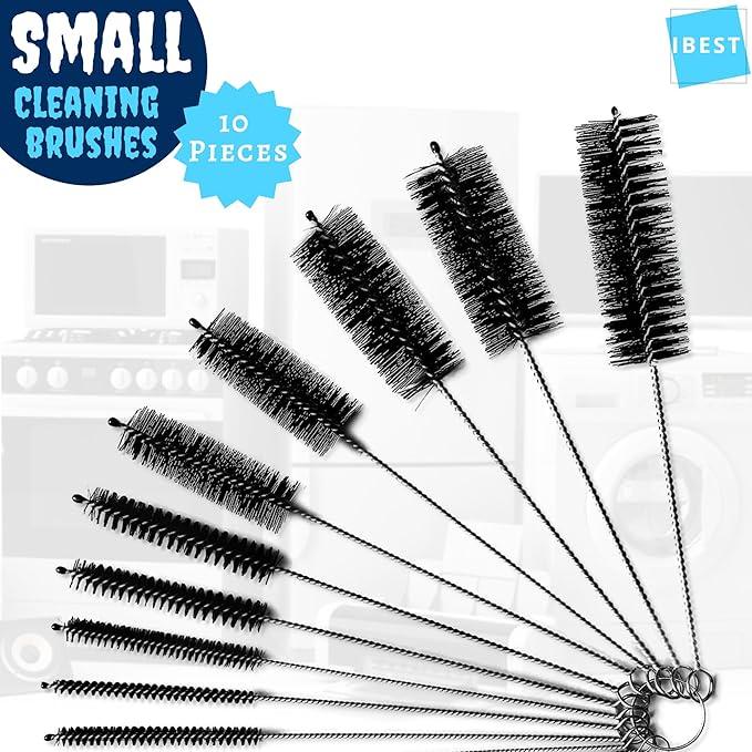 Pipe Cleaners | Cleaning Brushes for Small Spaces | Multi-Size Straw, Window, Airbrush Air Up Bottle Cleaner (Small Brushes 10 Pcs)