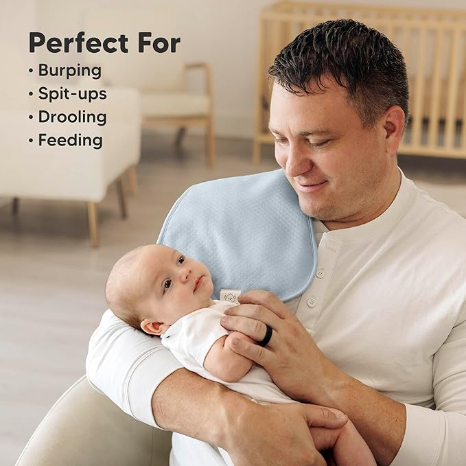 KeaBabies 5-Pack Organic Burp Cloths Baby Girl, Boy - Extra Large, Absorbent Baby Burp Cloths, Soft Burping Cloths for Babies, Newborn Burp Clothes, Cotton Burp Rags, Thick Burp Cloth(Dawn/Quin)