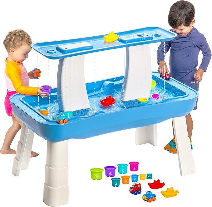 GoSports Water Table With Pump for Toddlers Ages 1.5-4 Years - Outdoor Play Table for Kids With Integrated Circulating Pump
