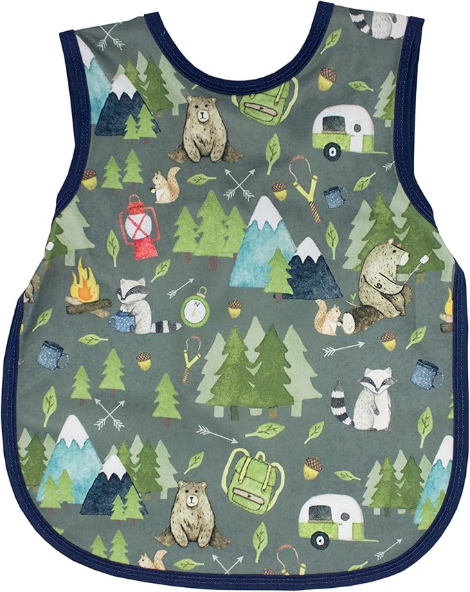 BapronBaby Animal Prints Bapron - No Neck Tie Safer Bib - Baby & Toddler - Soft Waterproof - PVC, BPA & Phthalate Free - 6m+