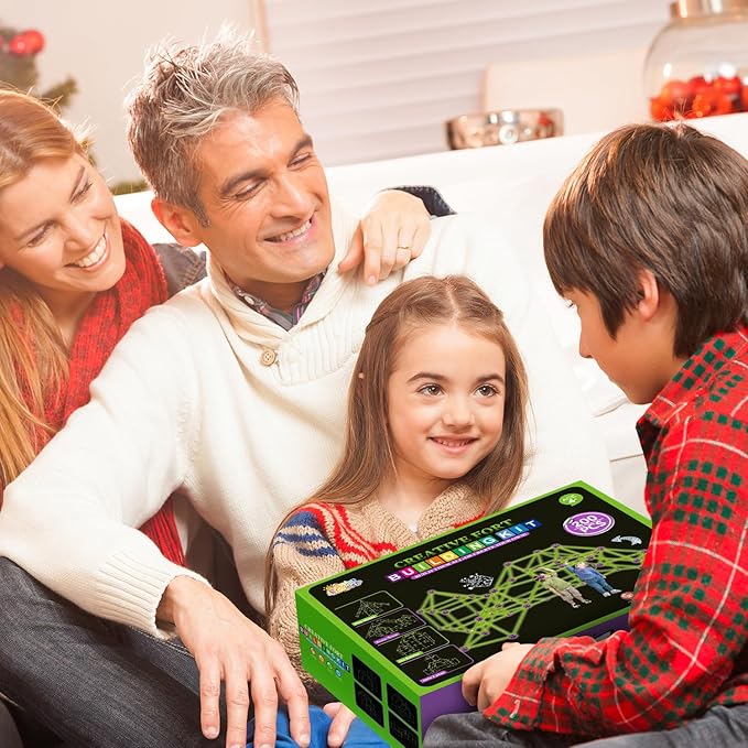 Glow In The Dark Fort Building Kit for Kids,STEM Construction Toys, Educational Gift for 3 4 5 6 7 8 9 10 11 12 Years Old Boys and Girls,Ultimate Creative Set for Indoor & Outdoors Activity,200 Pcs